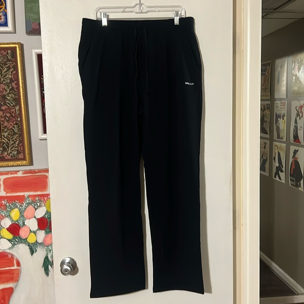 Willit mens black elastic drawstring waist pants.